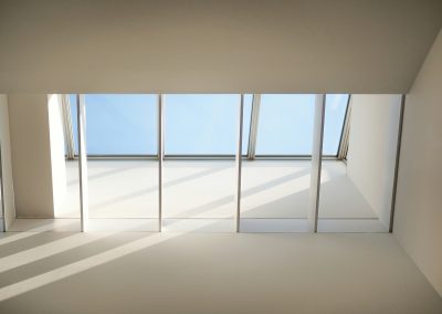 infisso lucernario tetto in vetro
